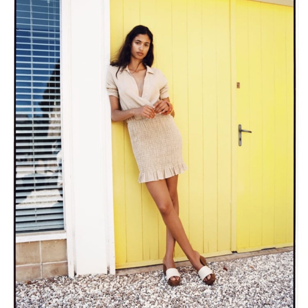 Zara linen blend mini dress